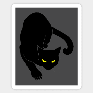 Prowling Black Cat Sticker